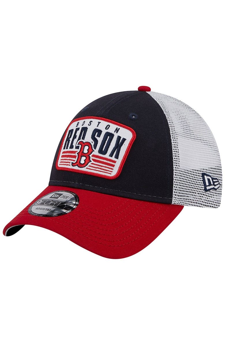 New Era Men's New Era Navy Boston Red Sox Two-Tone Patch 9FORTY Snapback Hat, Main, color, Navy