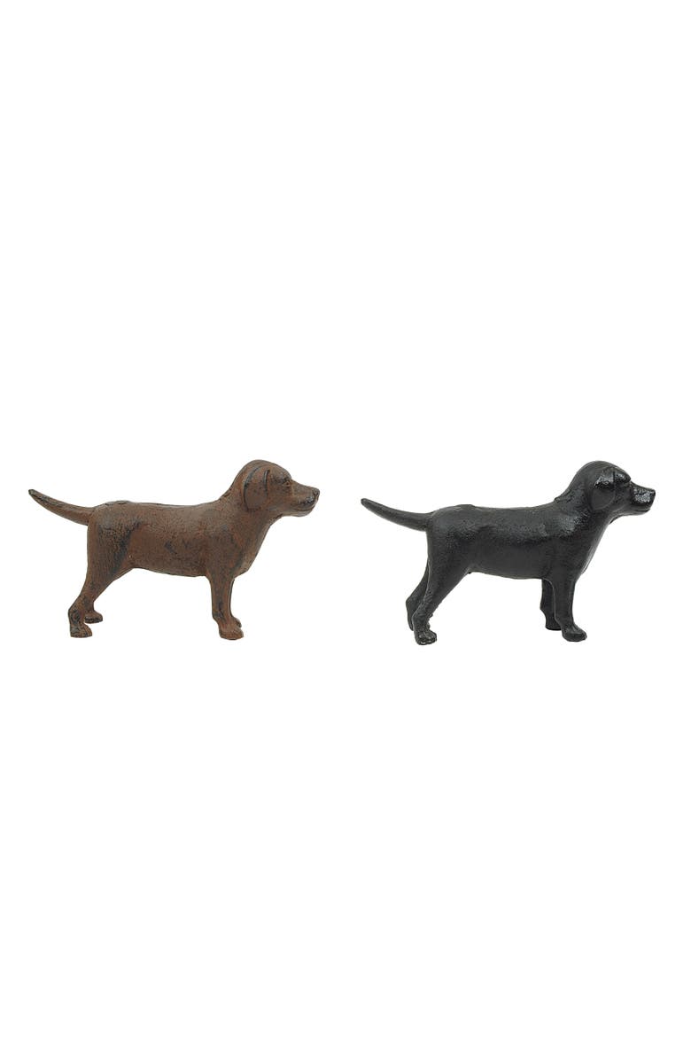 Storied Home Cast Iron Lab Figurines, Main, color, Brown