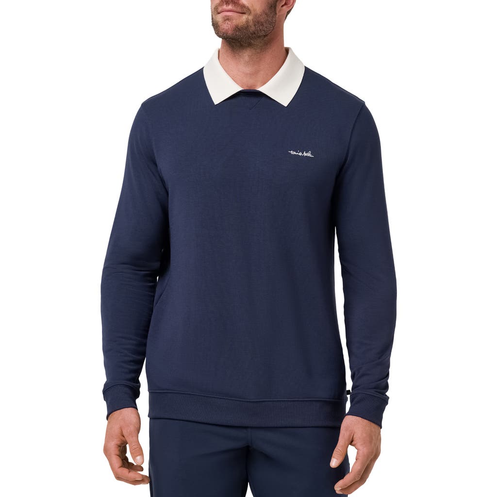 Travismathew Amenities Collared Sweatshirt In Blue