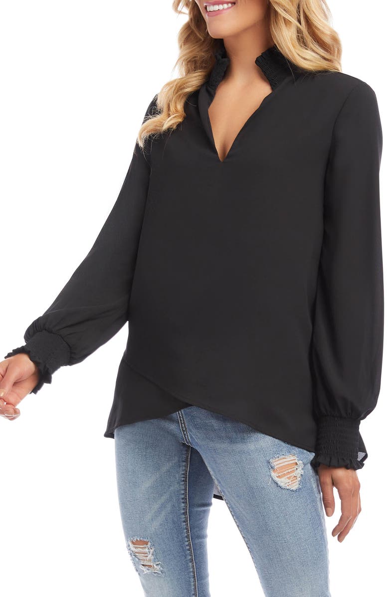 Karen Kane Smocked Crossover Top, Alternate, color,