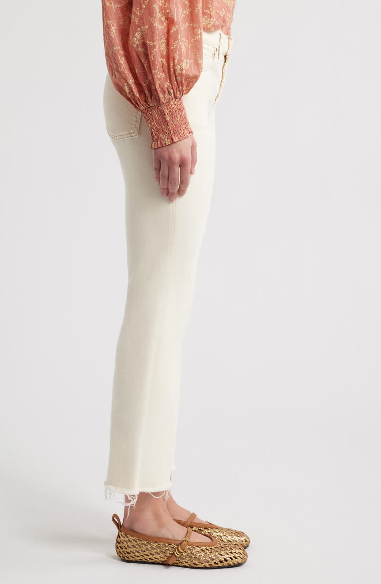 Treasure & Bond Frayed Mid Rise Kick Flare Jeans, Alternate, color, Ecru