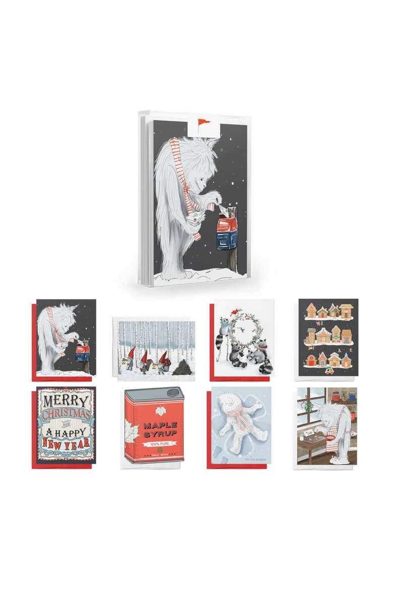 Holiday/Christmas Yeti Assorted Set of Greeting Cards, Main, color, Multi-Pack