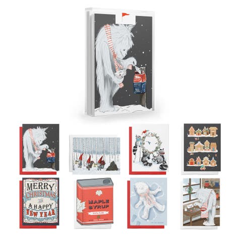Holiday/Christmas Yeti Assorted Set of Greeting Cards (8 ct.)