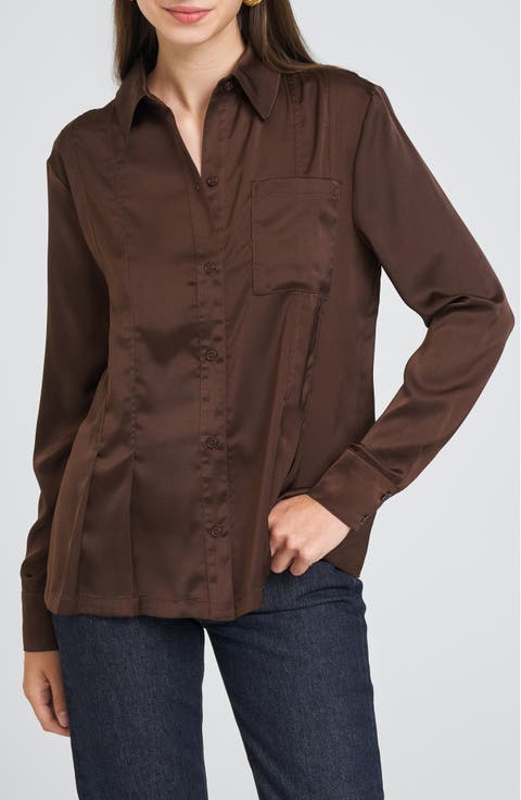 Porter Pintuck Button-Up Shirt