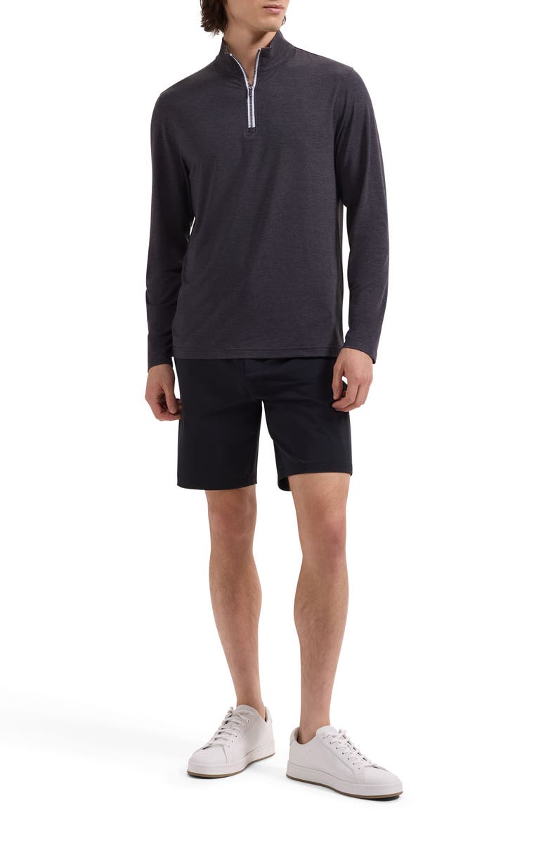 Bugatchi Mélange Quarter Zip Pullover, Alternate, color, Black
