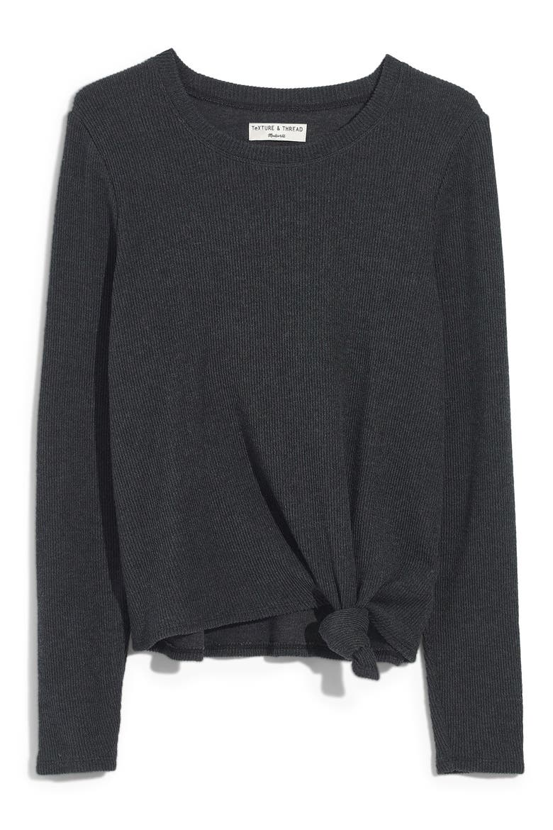 Elwood Knot Front Top, Main, color, HEATHER COAL