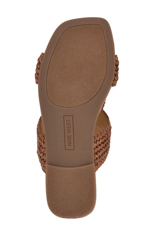 Nine West Quara Slide Sandal In Dark Brown