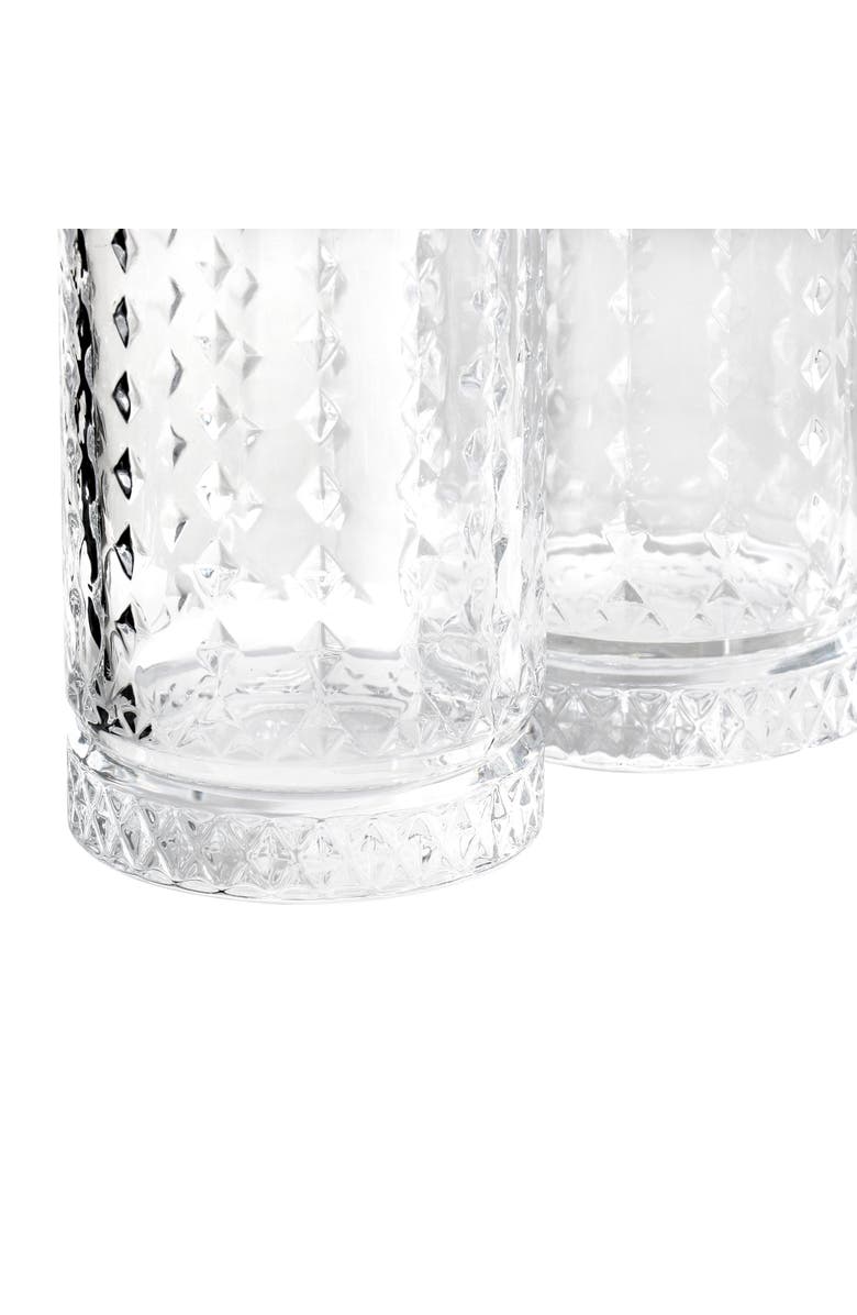 Gibson Home 4 Piece 16 Ounce Teardrop Embossed Glass Tumbler Set, Alternate, color, Clear