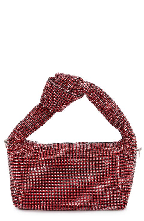Knotted Handle Rhinestone Bag