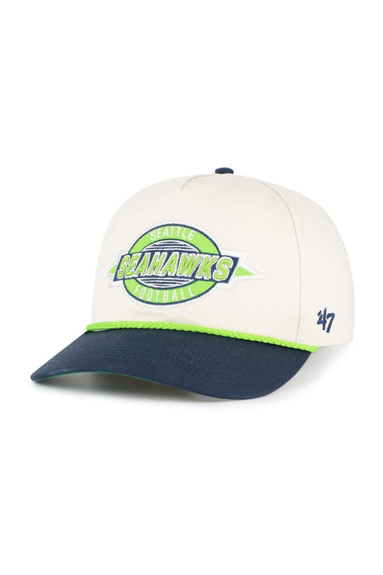 Men's '47  Natural Seattle Seahawks Frame Out Two Tone Hitch Adjustable Hat, Alternate, color, Natural