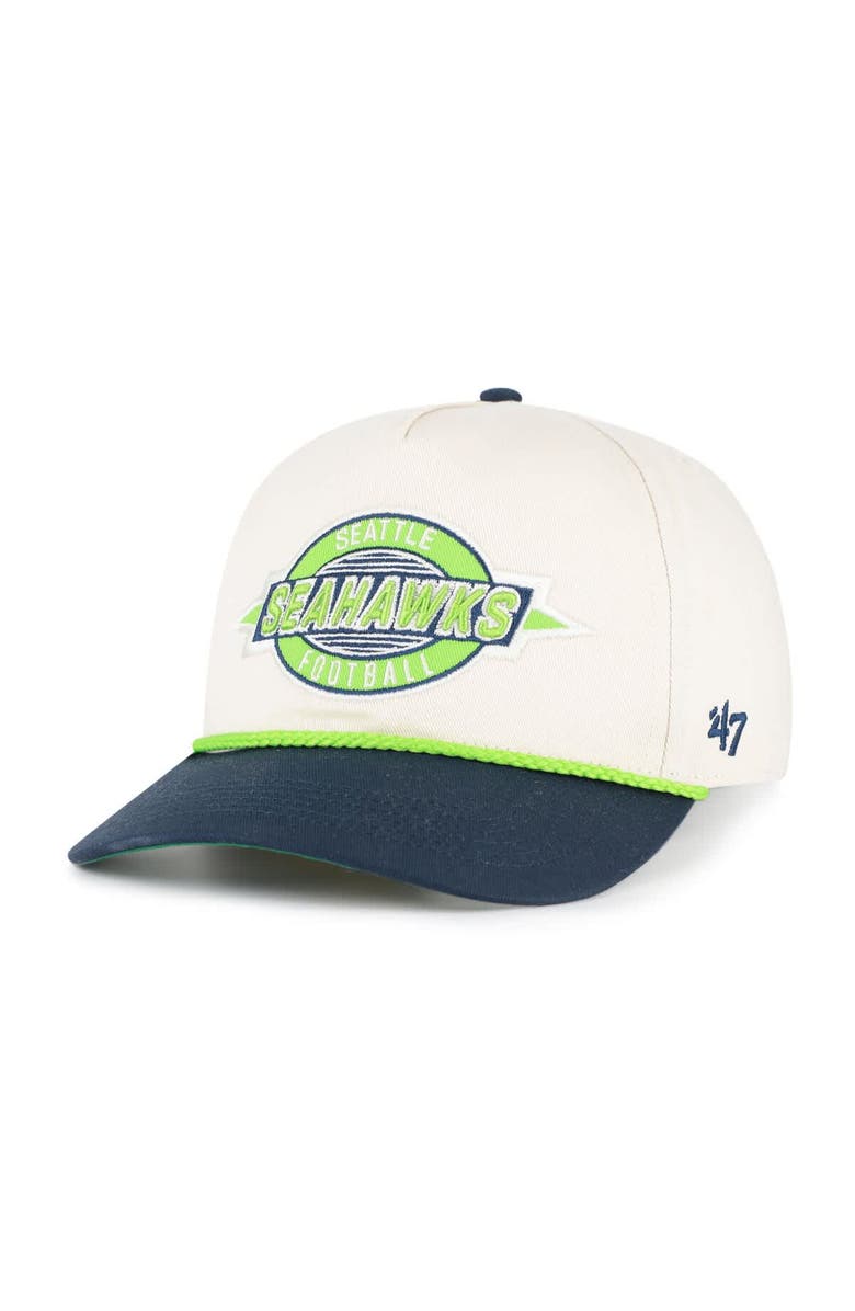 '47 Men's '47 Natural Seattle Seahawks Frame Out Two Tone Hitch Adjustable Hat, Alternate, color, Natural