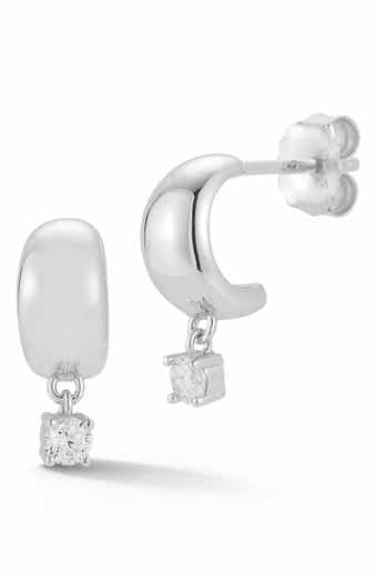 Cubic Zirconia Drop Small Hoop Earrings