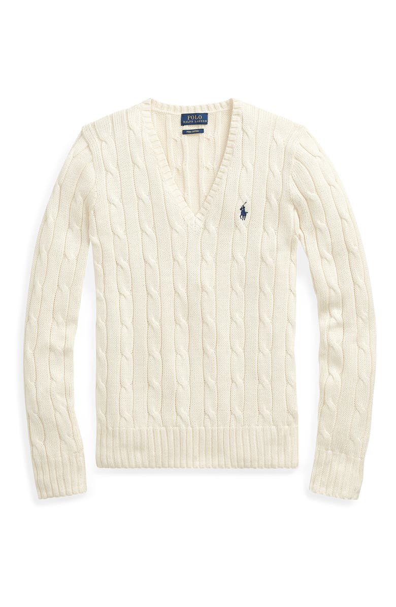 Polo Ralph Lauren Kimberly Cable Sweater, Alternate, color, Cream