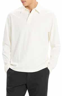 Theory City Relaxed Long Sleeve Cotton Polo