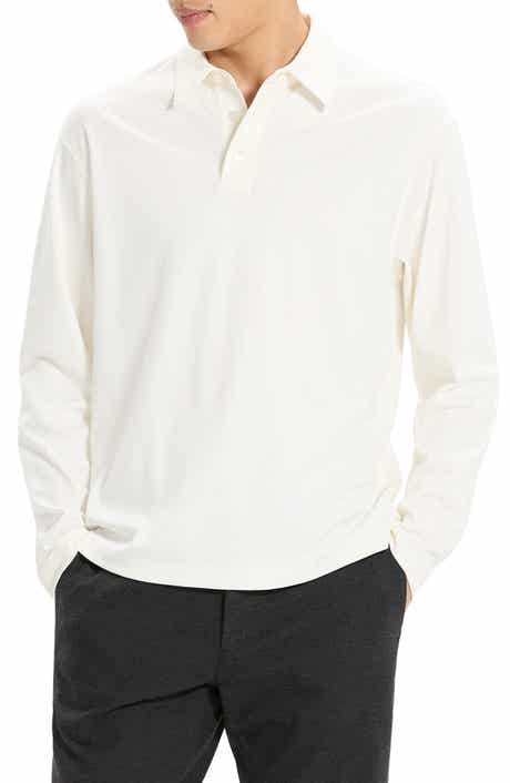 Theory City Relaxed Long Sleeve Cotton Polo