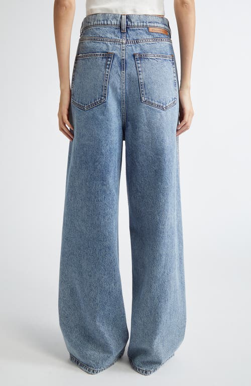 Shop Stella Mccartney Hotfix Wide Leg Jeans In Vintage Blue Denim