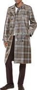 Burberry Long Check Coated Raffia-effect Foxfield Trench Coat