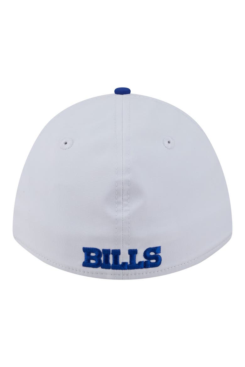 Men's New Era White/Royal Buffalo Bills Patch 39THIRTY A-Frame M-Crown Perforated Flex Hat, Alternate, color, White