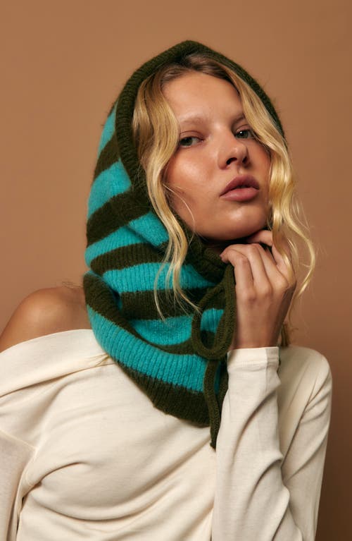 Susmie's Polar Stripe Scarf In Green