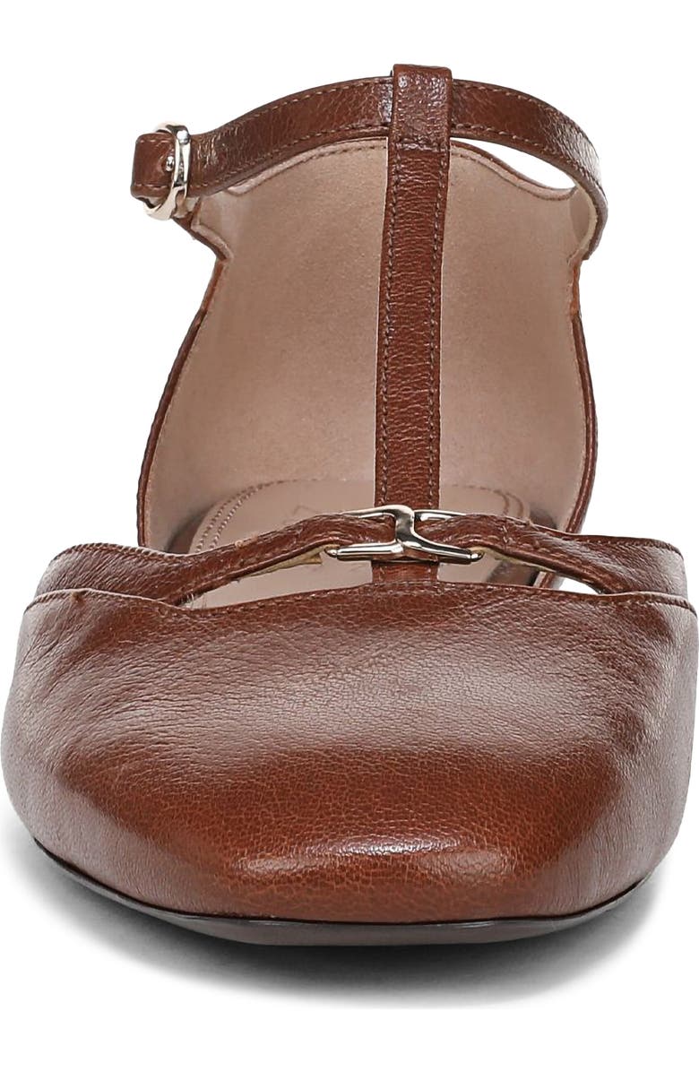 Naturalizer Caresse T-Strap Flat, Alternate, color, Caramel Lea