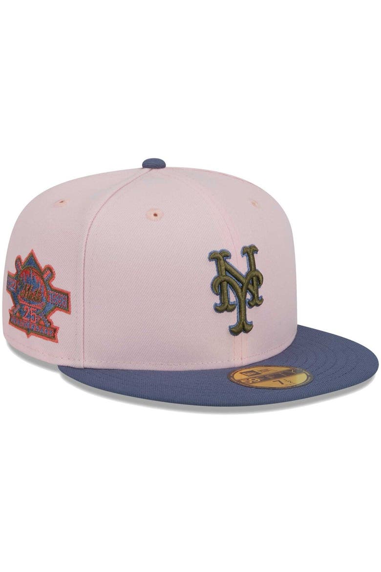 Men's New Era Pink/Blue New York Mets  Olive Undervisor 59FIFTY Fitted Hat, Main, color, Pink