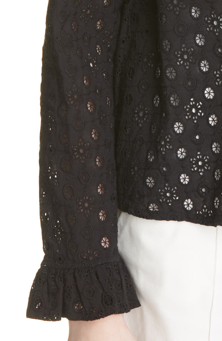 Merlette Boyce Eyelet Ruffle Blouse, Alternate, color,
