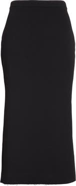 Givenchy Kickback Raw Edge Wool Blend Stretch Crepe Pencil Skirt