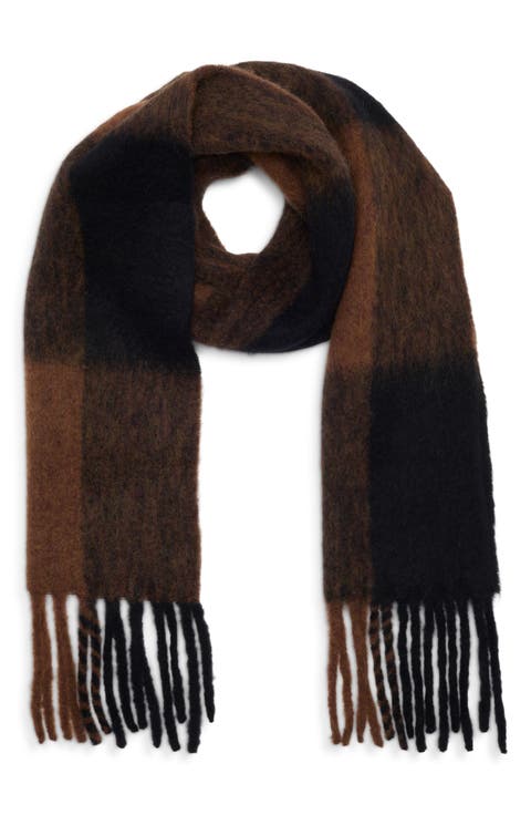 Check Alpaca & Virgin Wool Blend Scarf