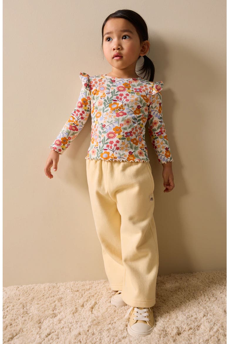 Kids' Mixed Print Long Sleeve Stretch Cotton Top, Alternate, color, ORANGE