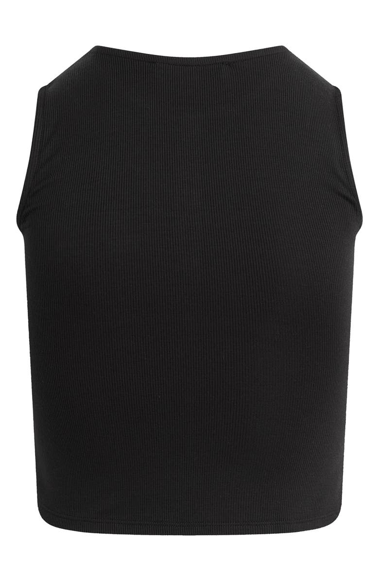 Favorite Daughter The Dalia Rib Button Front Crop Top, Alternate, color, Black