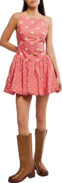 Free People Misty Polka Dot Bubble Hem Minidress