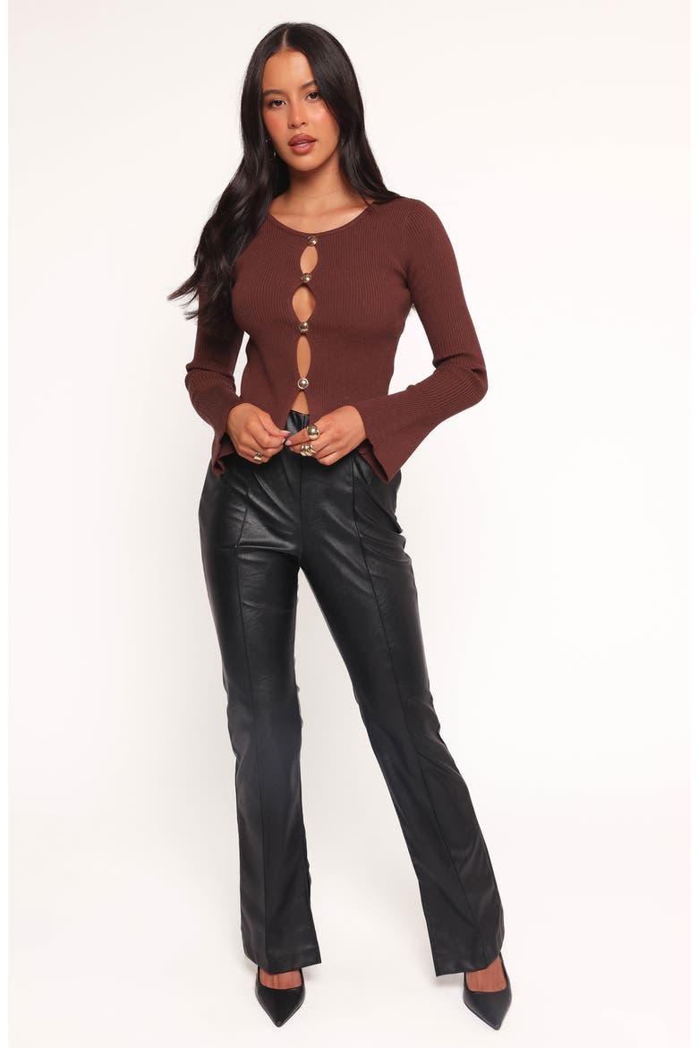 Rosienna Cutout Rib Top, Alternate, color, CHOCOLATE