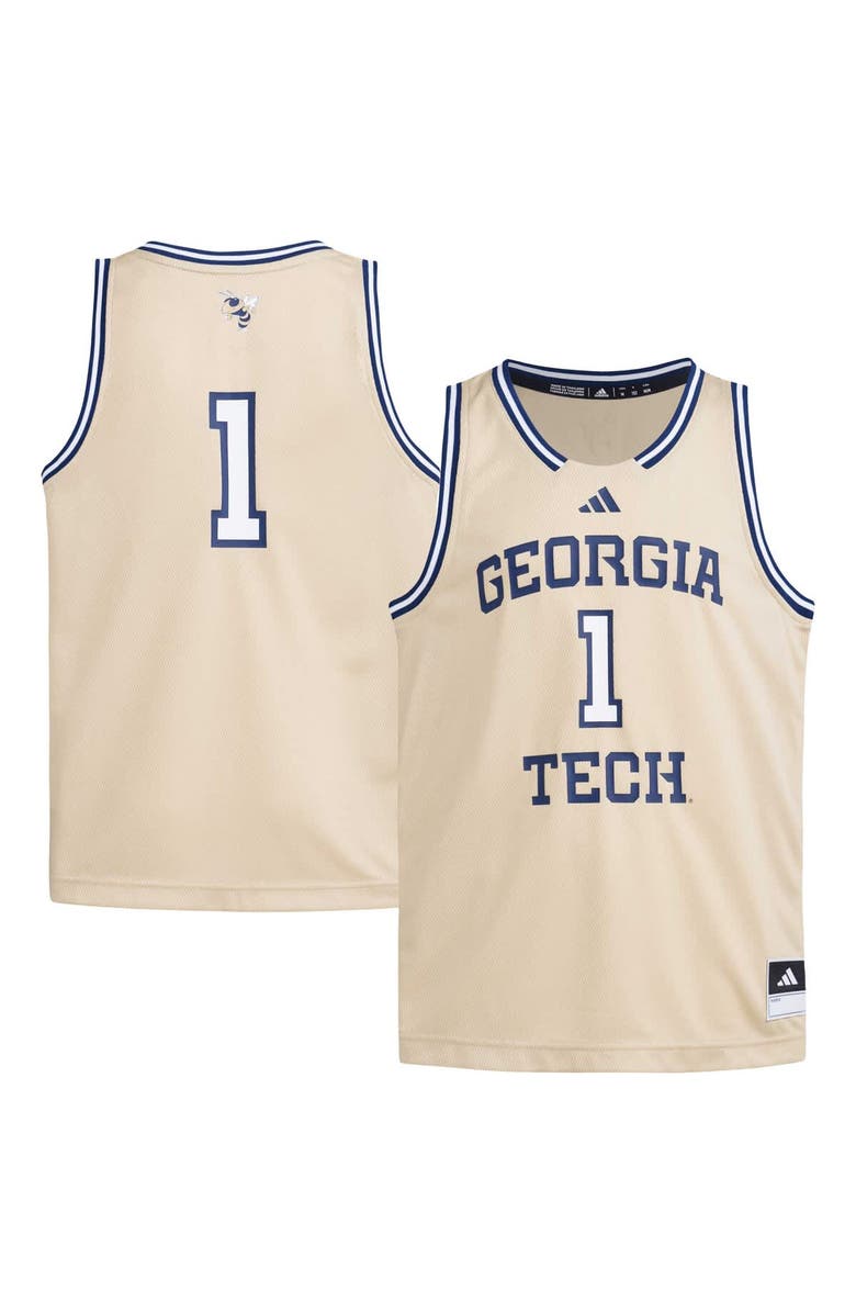adidas Youth adidas #1 Gold Georgia Tech Yellow Jackets Swingman Jersey, Main, color, 