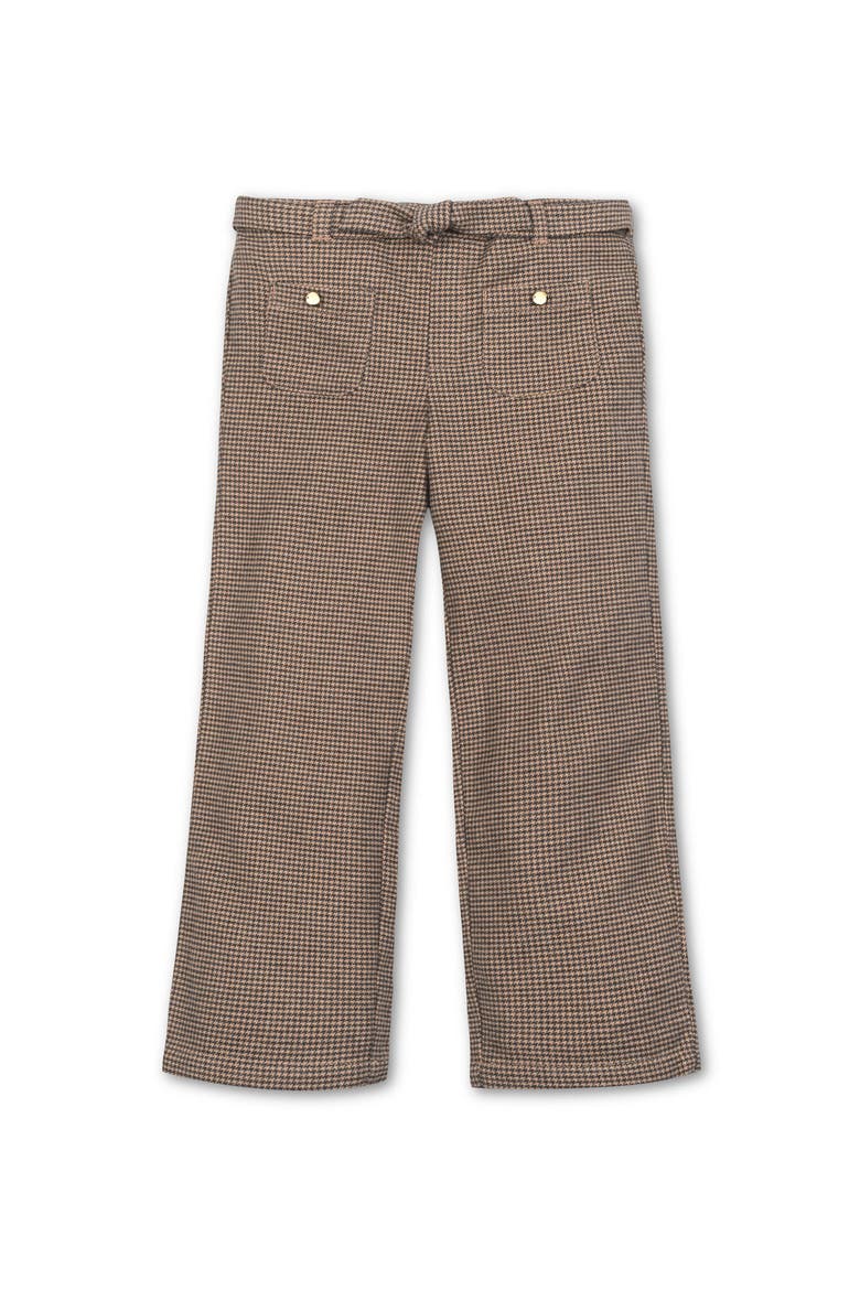 Kids' Organic Brushed Cotton Wide Leg Dress Pant, Main, color, Camel Houndstooth