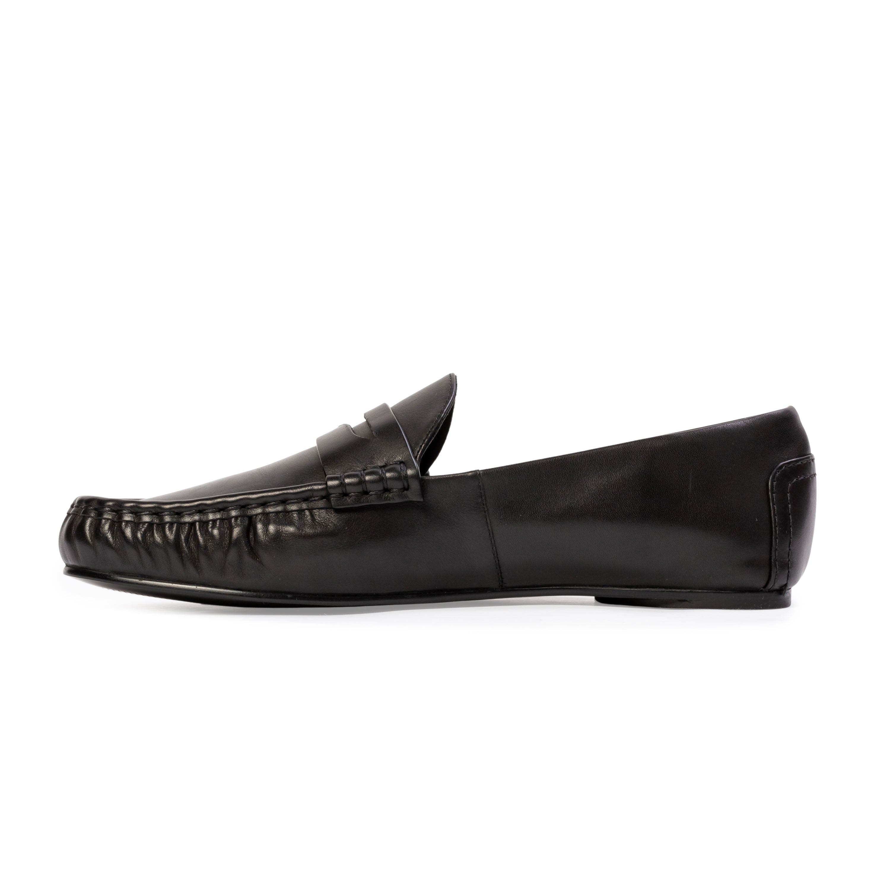 BLACK SUEDE STUDIO Darlyn Leather Mocassin, Alternate, color, Black Leather