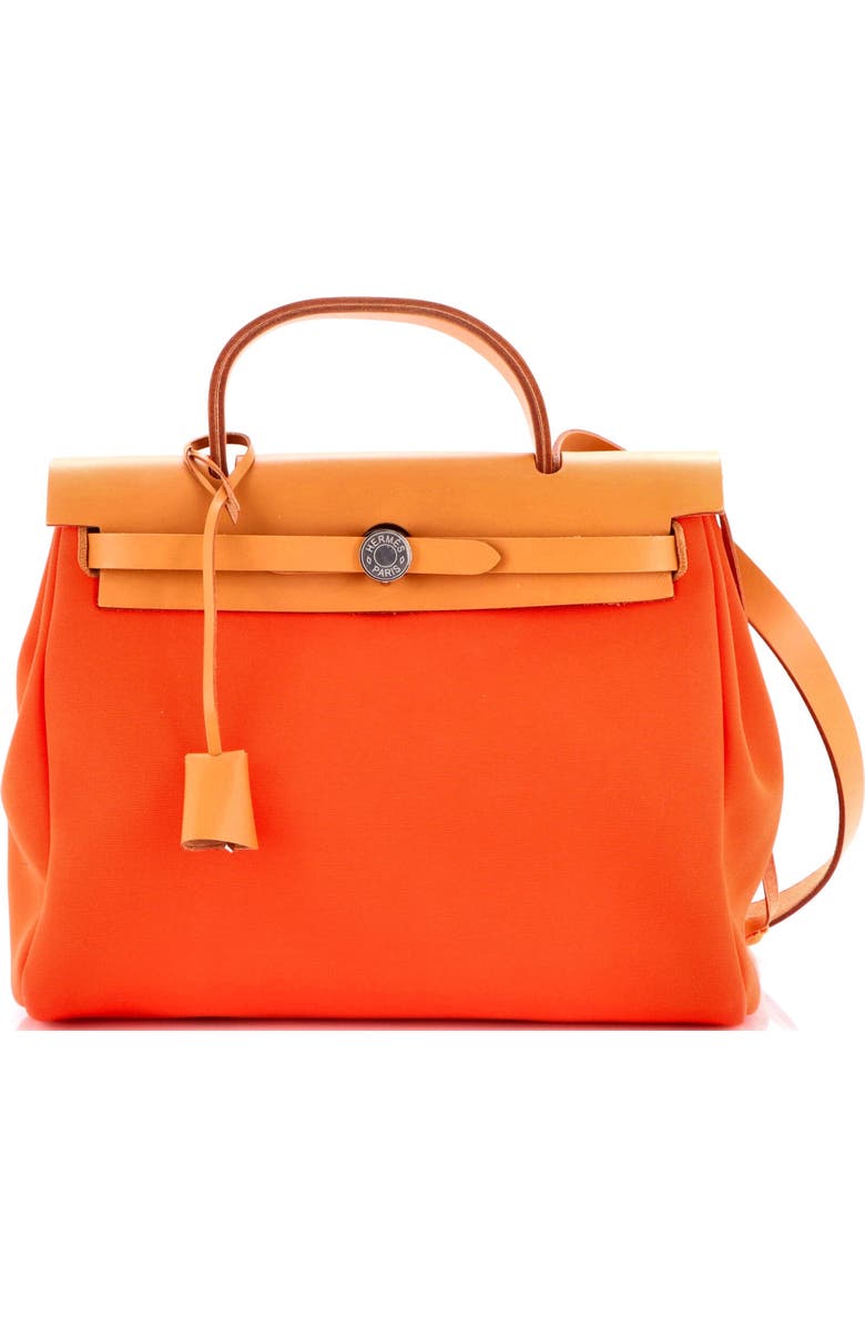 Pre-Owned Hermes Herbag Zip Leather and Toile 31, Main, color, Mecano