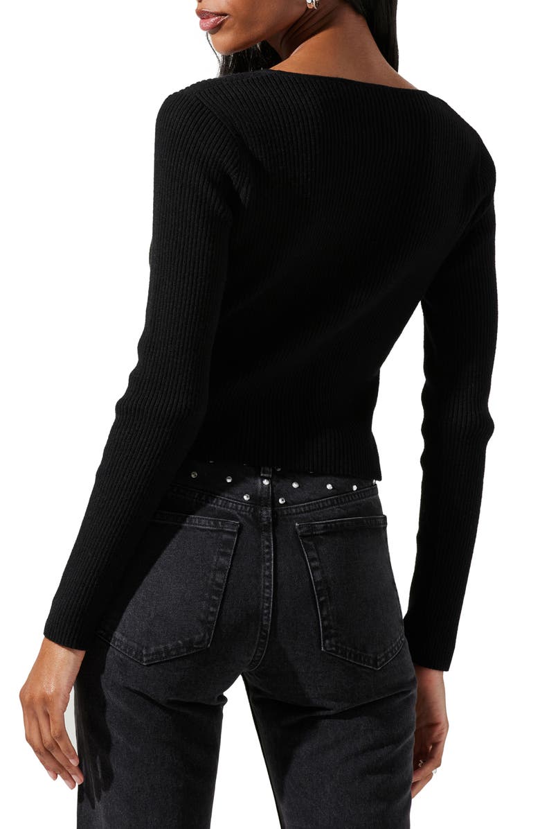ASTR the Label Rylee Twist Front Rib Sweater, Alternate, color,