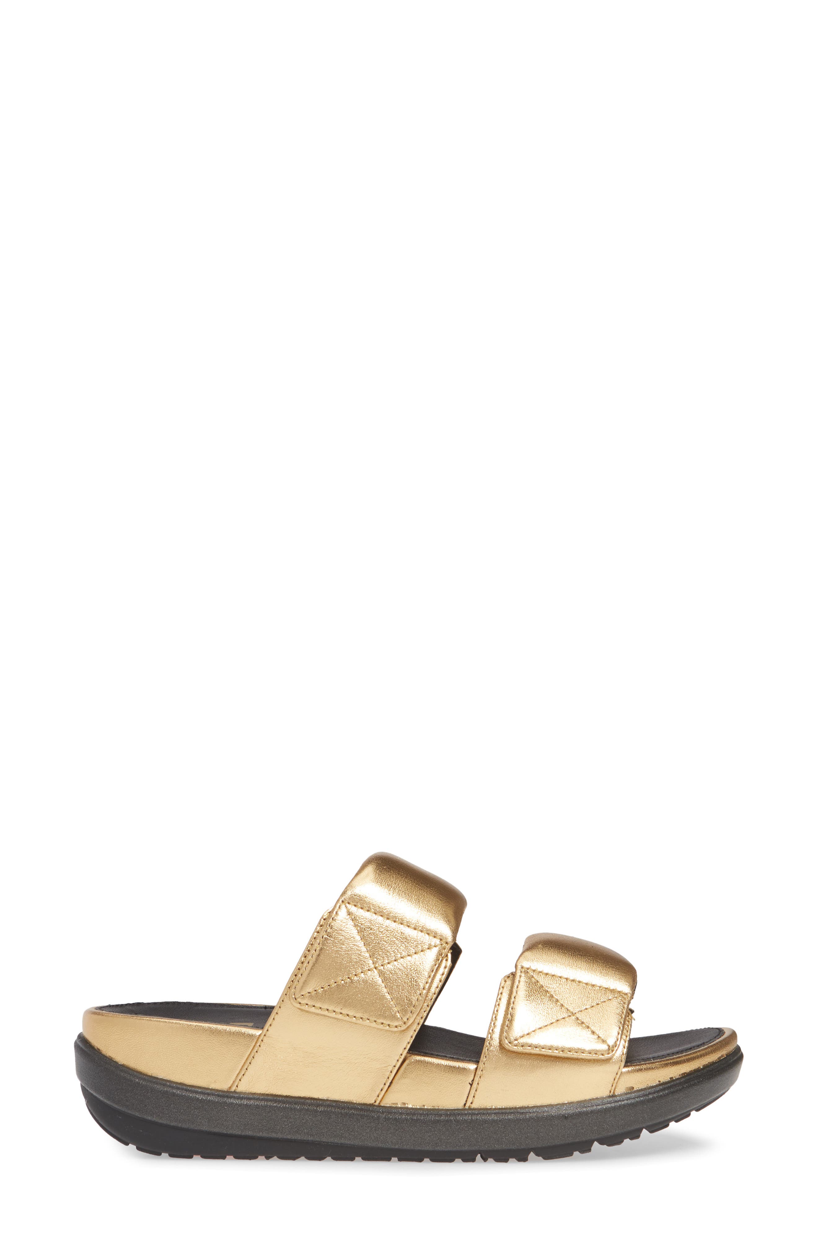Loosh Luxe Slide Sandal, Alternate, color, ARTISAN GOLD LEATHER