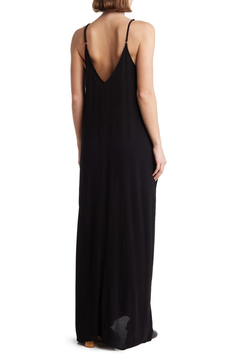 Lovestitch Gauze Maxi Dress, Alternate, color, Black