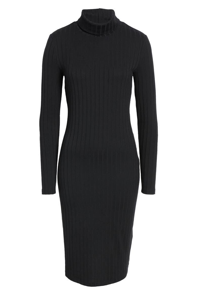 Long Sleeve Turtleneck Sweater Dress, Alternate, color, BLACK