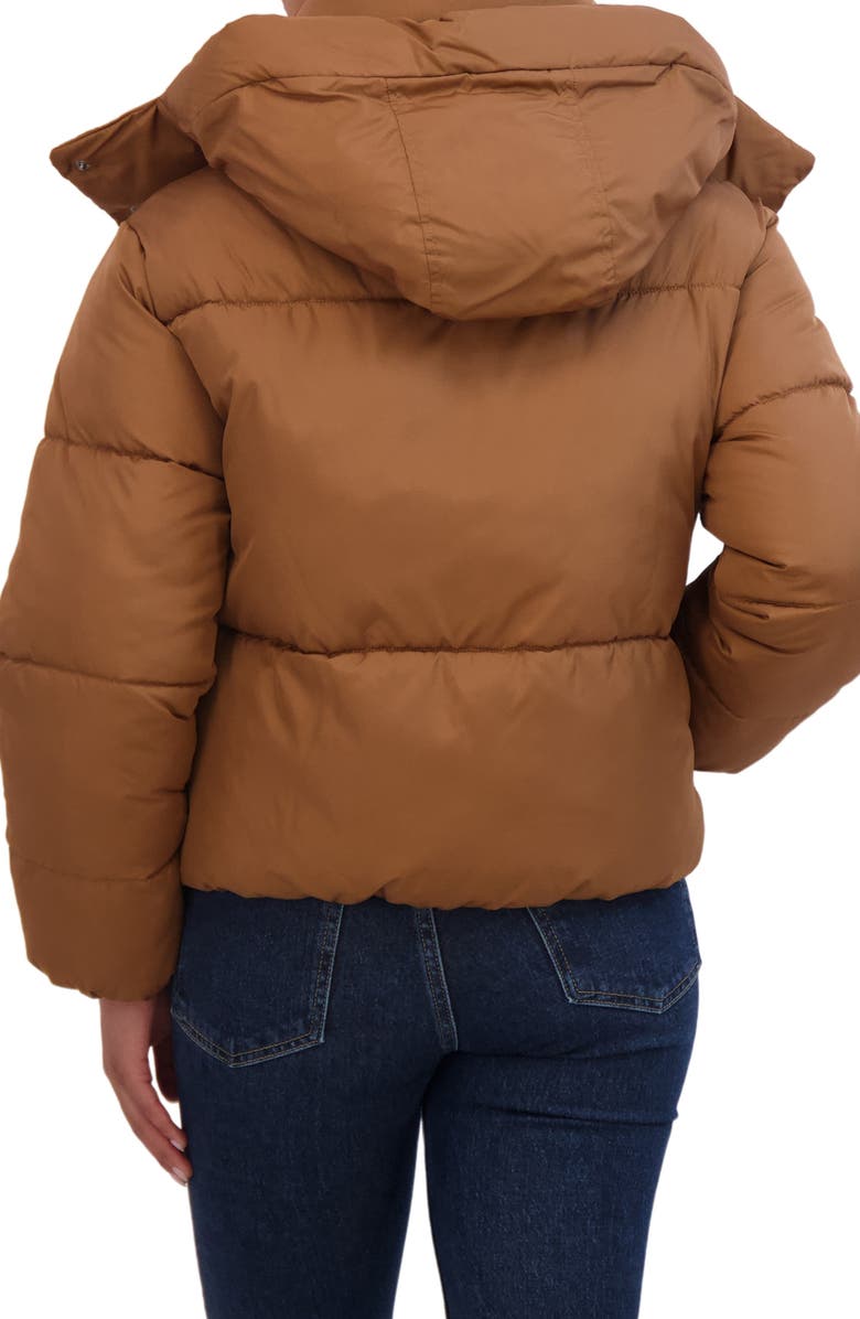 Sebby Short Hooded Puffer Jacket, Alternate, color, Duck Brown
