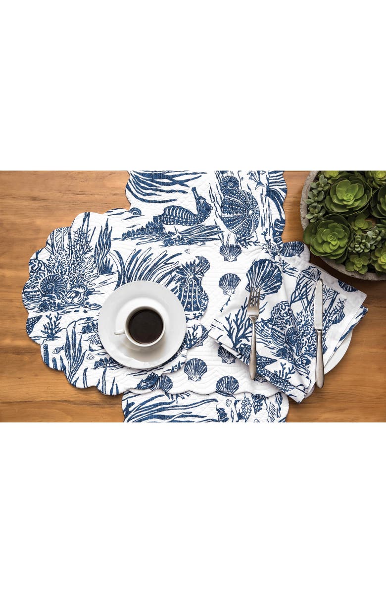 C&F Home Reef Shores Placemats Set of 6, 13" x 19", Alternate, color, Blue