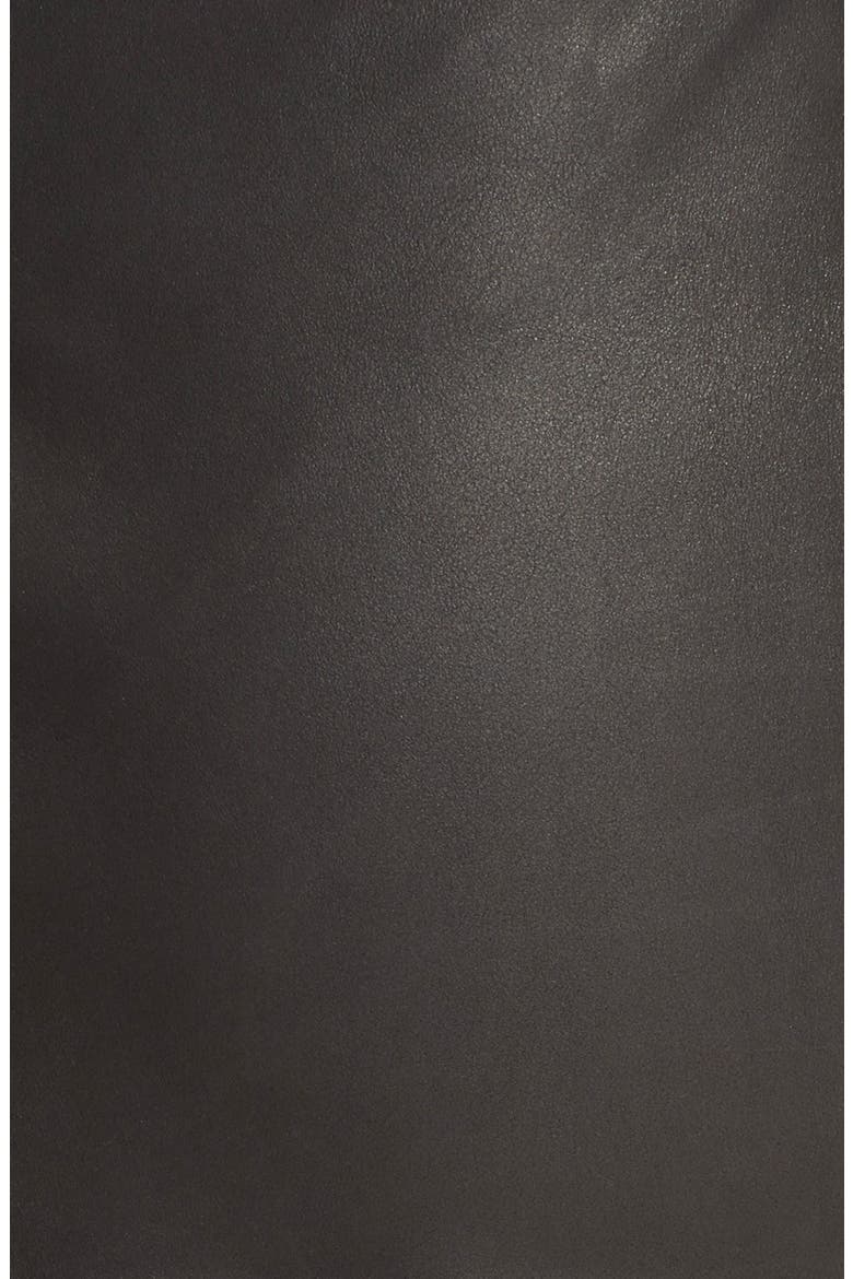 'Jaxson' Fringe Leather Skirt, Alternate, color, BLACK