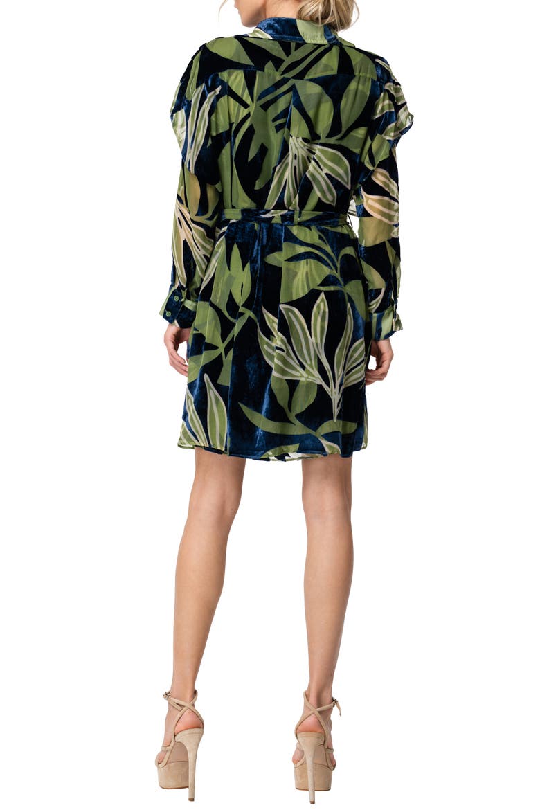 Baylor Velvet Burnout Shirtdress, Alternate, color, NAVY GREEN