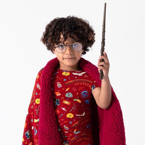 Bellabu Bear Kids Unisex Hogwarts Express 2-piece Short Sleeve & Shorts Pajama Set In Red