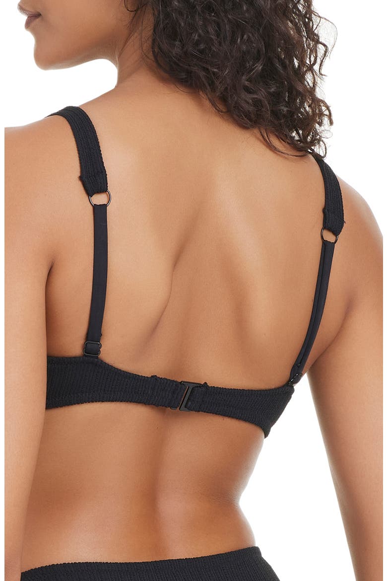 Textured Underwire Bikini Top, Alternate, color, BLACK