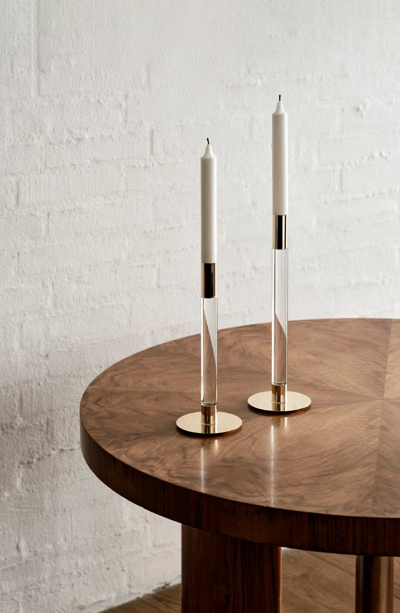 Orrefors Lumiere Candlestick, Alternate, color, Gold