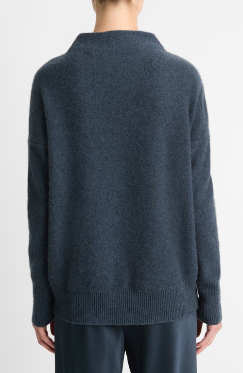 Vince Boiled Cashmere Funnel Neck Pullover In Multi
