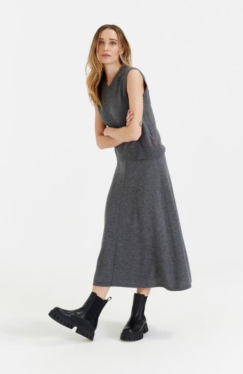 Chinti & Parker Wool Cashmere Midi Skirt In Gray