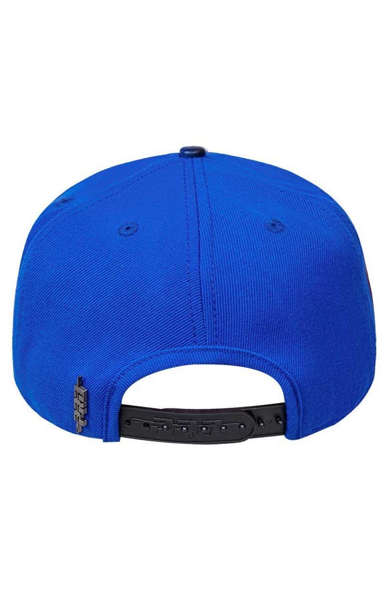 PRO STANDARD Men's Pro Standard  Royal/Black Philadelphia 76ers Heritage Leather Patch Snapback Hat, Alternate, color, 